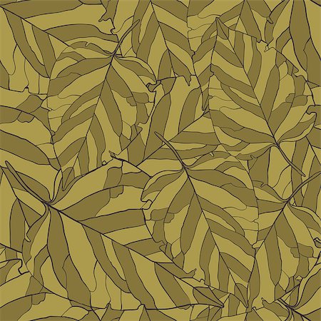 deniskolt (artist) - Vector seamless leaves pattern. Tempate for design fabric, wrapping paper, package. Foto de stock - Royalty-Free Super Valor e Assinatura, Número: 400-08048683