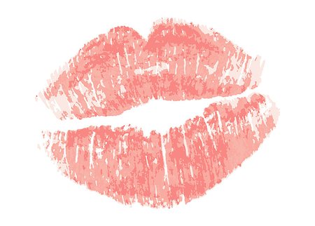 simsearch:400-04602377,k - Lipstick kiss isolated on white background. Vecotr illustration. Foto de stock - Super Valor sin royalties y Suscripción, Código: 400-08048763