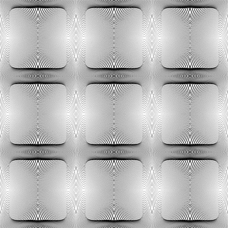 simsearch:400-08050029,k - Design seamless square geometric pattern. Abstract monochrome waving lines background. Vector art. No gradient Fotografie stock - Microstock e Abbonamento, Codice: 400-08048804