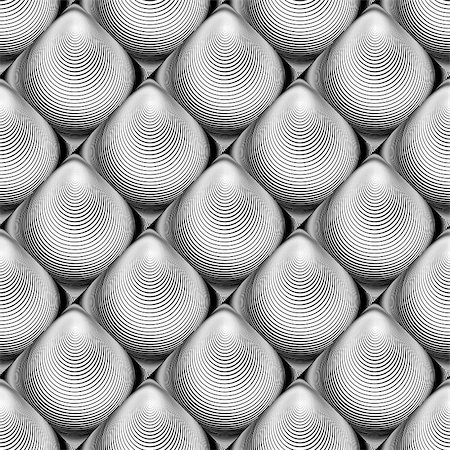 Design seamless monochrome cone illusion background. Abstract striped distortion pattern. Vector art. No gradient Foto de stock - Super Valor sin royalties y Suscripción, Código: 400-08048807