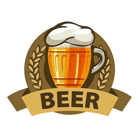 simsearch:400-06389296,k - vector logo beer in a mug and a ribbon Stock Photo - Budget Royalty-Free & Subscription, Code: 400-08048922