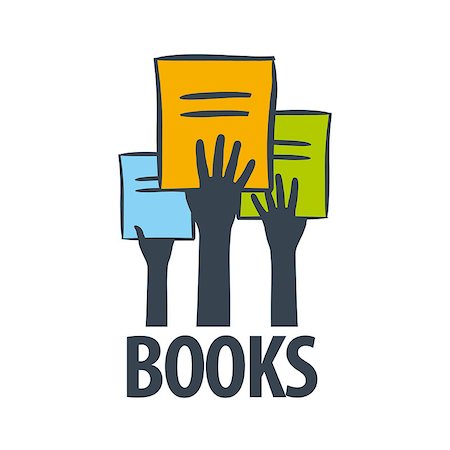 vector logo hands holding a books Stock Photo - Budget Royalty-Free & Subscription, Code: 400-08048964