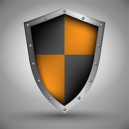 power ax - Medieval combat shield with yellow and gray fields Stock Photo - Budget Royalty-Free & Subscription, Code: 400-08049149