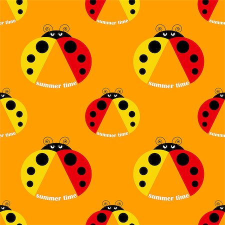 simsearch:400-08046771,k - orange seamless pattern ladybug as symbol of summer Stock Photo - Budget Royalty-Free & Subscription, Code: 400-08049413