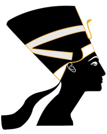 Egyptian Queen Nefertiti on a white background Fotografie stock - Microstock e Abbonamento, Codice: 400-08049455
