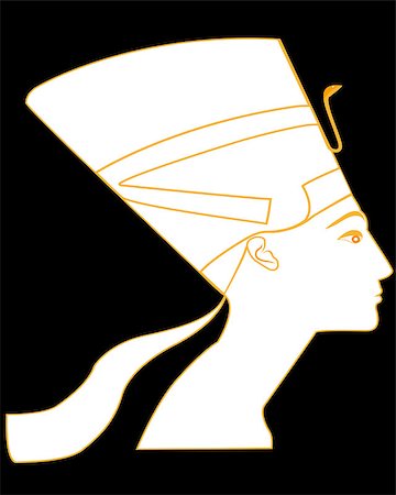 silhouette of the ancient Egyptian queen Nefertiti on a black background Foto de stock - Super Valor sin royalties y Suscripción, Código: 400-08049463