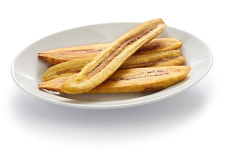 plantain - fried plantain banana on white background Foto de stock - Super Valor sin royalties y Suscripción, Código: 400-08049670