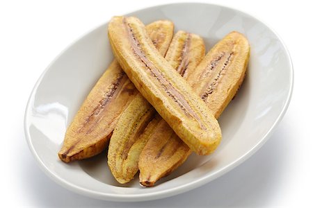 plantain - fried plantain banana on white background Foto de stock - Super Valor sin royalties y Suscripción, Código: 400-08049672