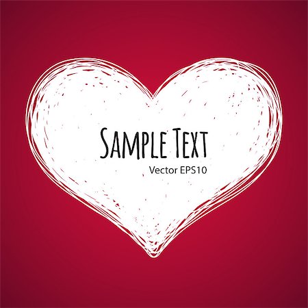 simsearch:400-08411281,k - Doodle Heart on Red Background. Clipping paths included in additional jpg format. Stock Photo - Budget Royalty-Free & Subscription, Code: 400-08049682