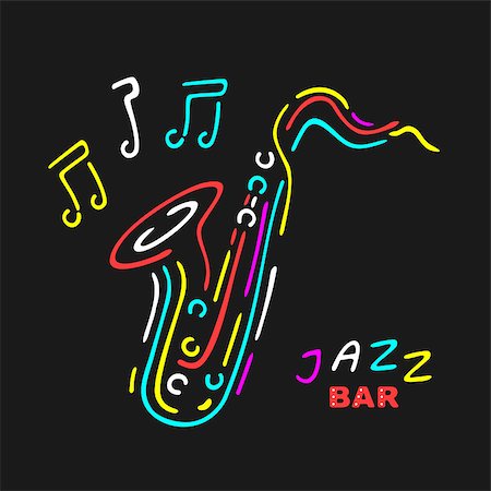 Neon Saxophone Symbol eps 8 file format Stock Photo - Budget Royalty-Free & Subscription, Code: 400-08049941