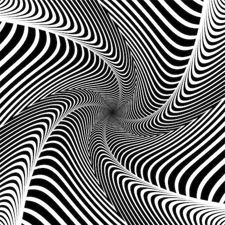 simsearch:400-07512933,k - Design whirlpool movement illusion background. Abstract lines distortion geometric backdrop. Vector-art illustration. No gradient Foto de stock - Super Valor sin royalties y Suscripción, Código: 400-08049967