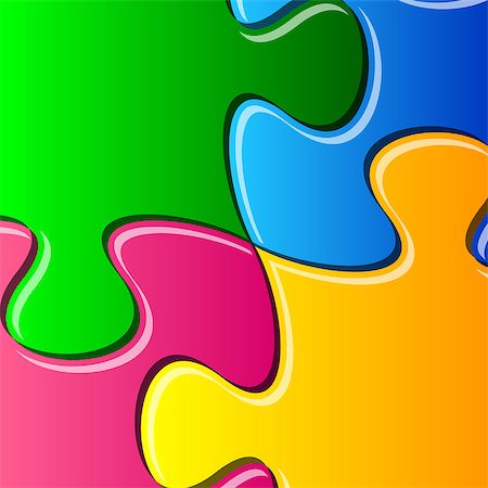 simsearch:400-08096963,k - Vector colorful puzzle pieces joined together detail Fotografie stock - Microstock e Abbonamento, Codice: 400-08040041