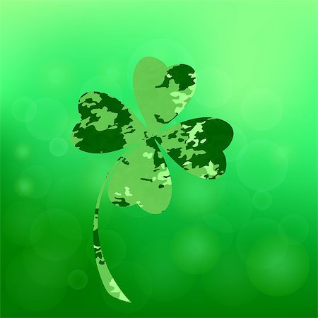 simsearch:400-08039008,k - Four- leaf clover - Irish shamrock St Patrick's Day symbol. Useful for your design. Green  clover labels. St. Patrick's day clover icon  on green background. Photographie de stock - Aubaine LD & Abonnement, Code: 400-08040247