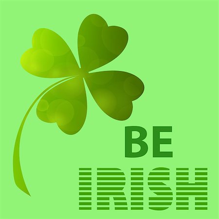 simsearch:400-08039008,k - Four- leaf clover - Irish shamrock St Patrick's Day symbol. Useful for your design. Green  clover labels. St. Patrick's day clover icon  on green background. Photographie de stock - Aubaine LD & Abonnement, Code: 400-08040242