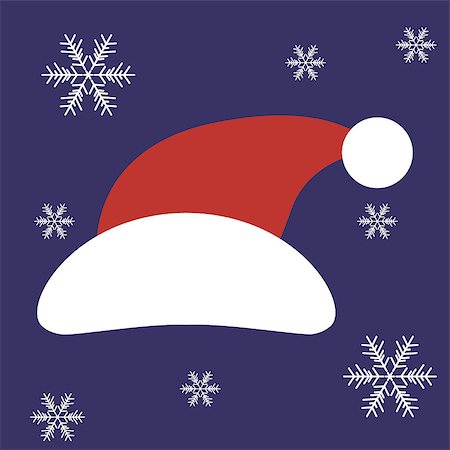 simsearch:400-05701397,k - Christmas Red Santa Claus Hat in vector Fotografie stock - Microstock e Abbonamento, Codice: 400-08040303