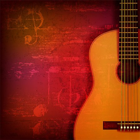 simsearch:400-08507108,k - abstract red sound grunge background with acoustic guitar Photographie de stock - Aubaine LD & Abonnement, Code: 400-08040450