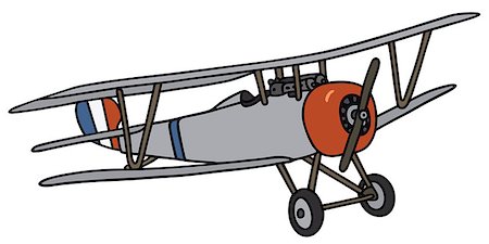 Hand drawing of a vintage military biplane - not a real model Stock Photo - Budget Royalty-Free & Subscription, Code: 400-08040551