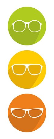 professor icon - White vector glasses icon set isolated on white background with long shadow Stock Photo - Budget Royalty-Free & Subscription, Code: 400-08040574