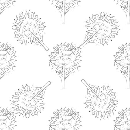 simsearch:400-08022685,k - Abstract black and white seamless pattern with floral background Stock Photo - Budget Royalty-Free & Subscription, Code: 400-08040872