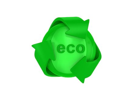 simsearch:400-04001344,k - Hight resolution render of recycle logo on white background Stock Photo - Budget Royalty-Free & Subscription, Code: 400-08041043