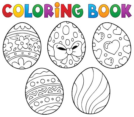 simsearch:400-05913691,k - Coloring book Easter eggs theme 1 - eps10 vector illustration. Stock Photo - Budget Royalty-Free & Subscription, Code: 400-08041094