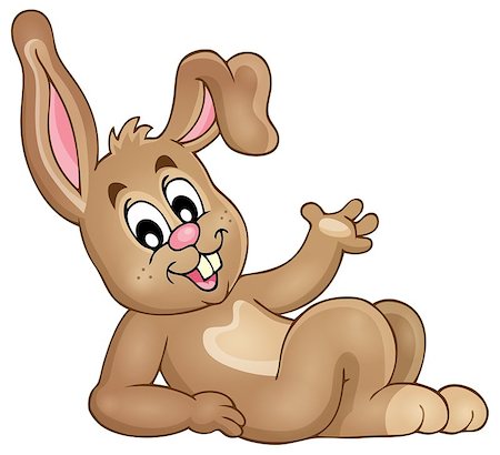 rabbit ears clipart - Cute happy bunny - eps10 vector illustration. Stock Photo - Budget Royalty-Free & Subscription, Code: 400-08041099
