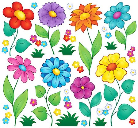 simsearch:400-08076059,k - Flower theme collection 7 - eps10 vector illustration. Stock Photo - Budget Royalty-Free & Subscription, Code: 400-08041112