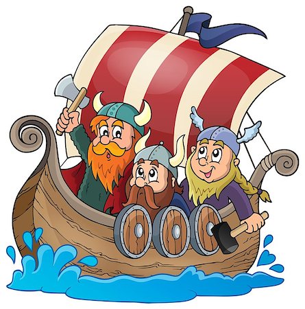 simsearch:400-04343857,k - Viking ship theme image 1 - eps10 vector illustration. Stock Photo - Budget Royalty-Free & Subscription, Code: 400-08041127