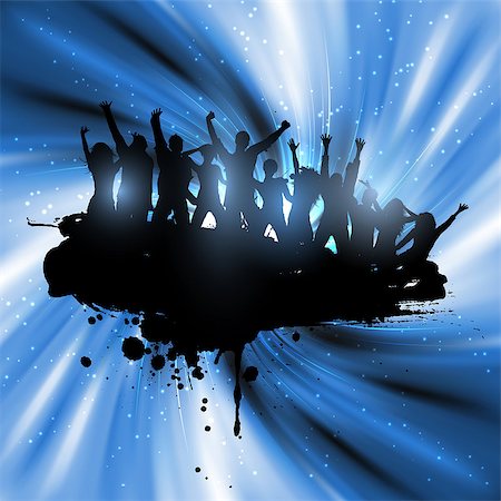 simsearch:400-06107660,k - Grunge silhouette of a party crowd Photographie de stock - Aubaine LD & Abonnement, Code: 400-08041137