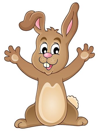rabbit ears clipart - Young happy bunny - eps10 vector illustration. Stock Photo - Budget Royalty-Free & Subscription, Code: 400-08041132