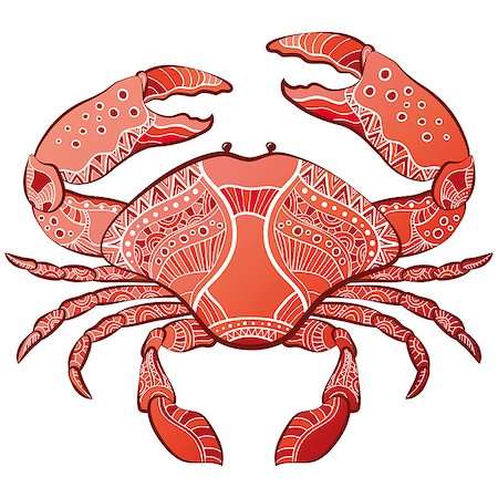 Decorative isolated crab. Vector illustration Stock Photo - Budget Royalty-Free & Subscription, Code: 400-08041383