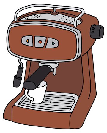 percolateur - Hand drawing of an electric espresso maker - not a real type Stock Photo - Budget Royalty-Free & Subscription, Code: 400-08041465