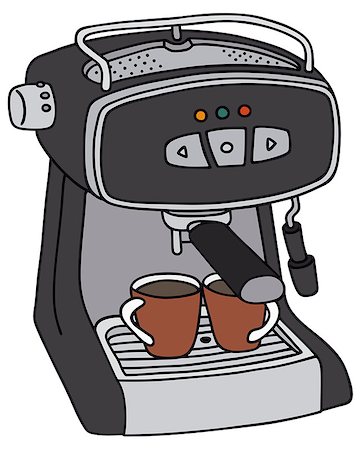 percolateur - Hand drawing of an electric espresso maker - not a real type Stock Photo - Budget Royalty-Free & Subscription, Code: 400-08041463