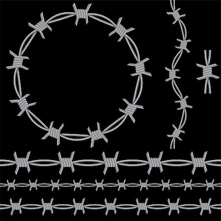 simsearch:400-08014032,k - An image of a barbed wire icon set. Stock Photo - Budget Royalty-Free & Subscription, Code: 400-08041603