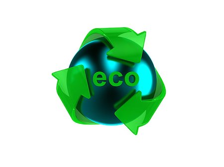 simsearch:400-04001346,k - Hight resolution render of recycle logo on white background Foto de stock - Royalty-Free Super Valor e Assinatura, Número: 400-08041625
