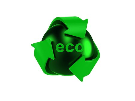 simsearch:400-04001346,k - Hight resolution render of recycle logo on white background Foto de stock - Royalty-Free Super Valor e Assinatura, Número: 400-08041626