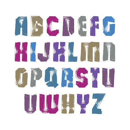 simsearch:400-04407590,k - Uppercase calligraphic brush letters, hand-painted bright vector alphabet. Foto de stock - Super Valor sin royalties y Suscripción, Código: 400-08041864