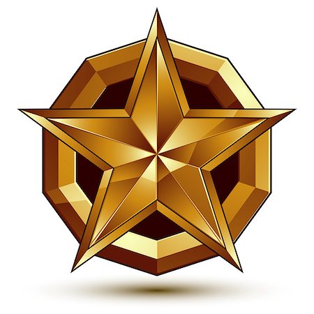 simsearch:400-08041909,k - Royal golden geometric symbol, stylized golden star, best for use in web and graphic design, corporate vector icon isolated on white background. Photographie de stock - Aubaine LD & Abonnement, Code: 400-08041905