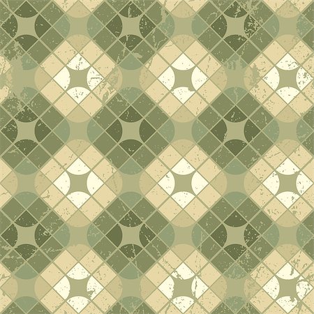 simsearch:400-08042225,k - Old style tiles seamless background, vector pattern design with spotted grunge texture. Contain seamless grunge texture that is easy to use separately. Stock Photo - Budget Royalty-Free & Subscription, Code: 400-08041926