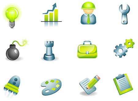 Set of glass icons for web design. Stock Photo - Budget Royalty-Free & Subscription, Code: 400-08041984