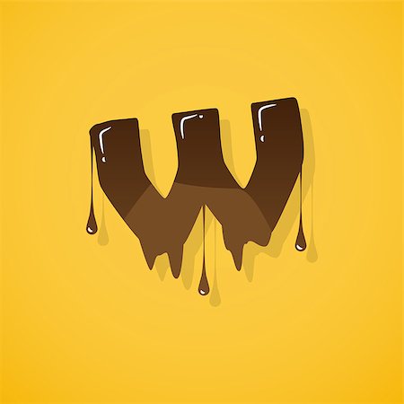 simsearch:400-06093216,k - Vector choco letter "w" over yellow background Stock Photo - Budget Royalty-Free & Subscription, Code: 400-08042073