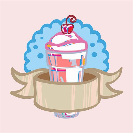 simsearch:400-03948556,k - Fresh milkshake with ribbon and cherry cafes Photographie de stock - Aubaine LD & Abonnement, Code: 400-08042228