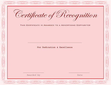 This certificate is awarded to a Advertising Copywriter. Stock Photo - Budget Royalty-Free & Subscription, Code: 400-08042494