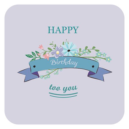 Birthday card with cute flowers Photographie de stock - Aubaine LD & Abonnement, Code: 400-08042706