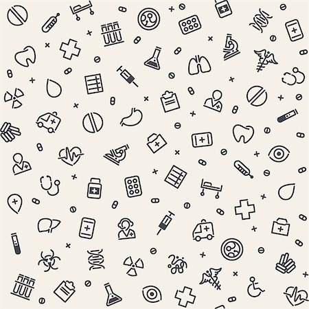 science icon - Light Seamless Medical Pattern. Isolated on White Background. Editable pattern in swatches. Clipping paths included in additional jpg format. Photographie de stock - Aubaine LD & Abonnement, Code: 400-08042724