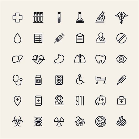 science icon vector - Set of 36 Icons for Medical Design. Isolated on White Background. Clipping paths included in additional jpg format. Stock Photo - Budget Royalty-Free & Subscription, Code: 400-08042720