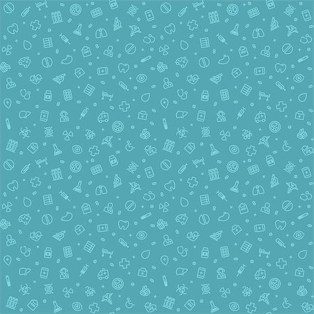 Blue Seamless Medical Pattern. Isolated on White Background. Editable pattern in swatches. Clipping paths included in additional jpg format. Stock Photo - Budget Royalty-Free & Subscription, Code: 400-08042722
