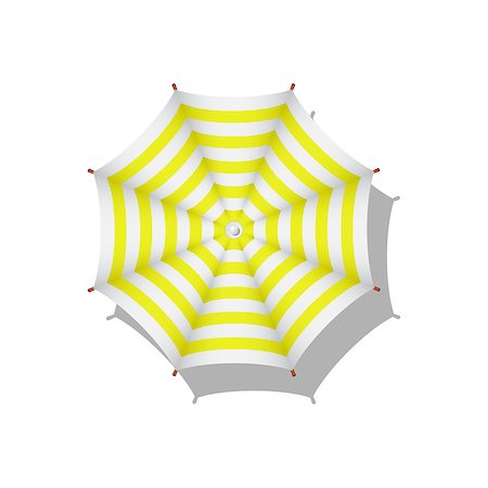 Yellow and white striped beach umbrella on white background Stock Photo - Budget Royalty-Free & Subscription, Code: 400-08043099