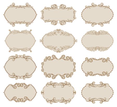 simsearch:400-05911971,k - Vector set of decorative ornate frame with floral elements for invitations. Page decoration. Stock Photo - Budget Royalty-Free & Subscription, Code: 400-08043173