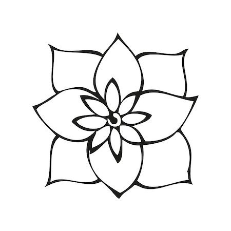 simsearch:400-08043294,k - Fantasy flower in tattoo style, hand drawn vector illustration Stock Photo - Budget Royalty-Free & Subscription, Code: 400-08043255